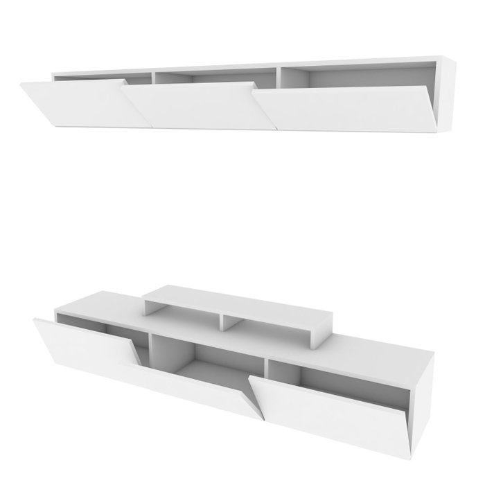 Hanah Home Mueble de TV Blanco con Estante de Pared